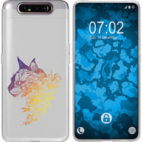 Galaxy A80 Silikon-Hülle Floral Katze M2-3 Case