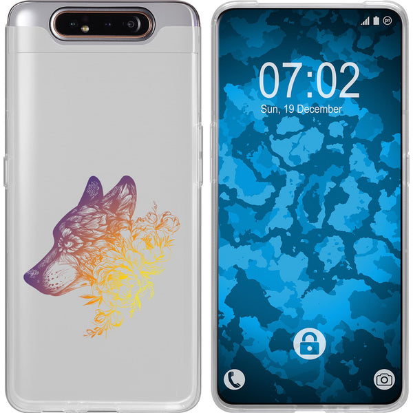 Galaxy A80 Silikon-Hülle Floral Wolf M3-3 Case