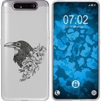 Galaxy A80 Silikon-Hülle Floral Rabe M4-1 Case