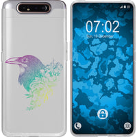 Galaxy A80 Silikon-Hülle Floral Rabe M4-4 Case