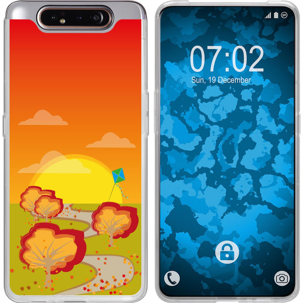 Galaxy A80 Silikon-Hülle Herbst Drache/Kite M2 Case