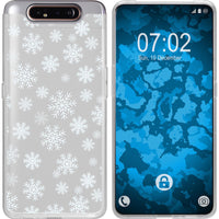 Galaxy A80 Silikon-Hülle X Mas Weihnachten Schneeflocken M2