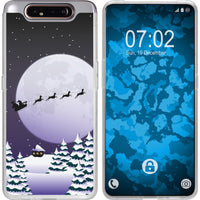 Galaxy A80 Silikon-Hülle X Mas Weihnachten Santa - Night M5