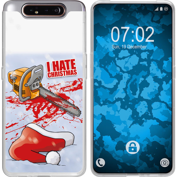 Galaxy A80 Silikon-Hülle X Mas Weihnachten Hate X-Mas M8 Cas