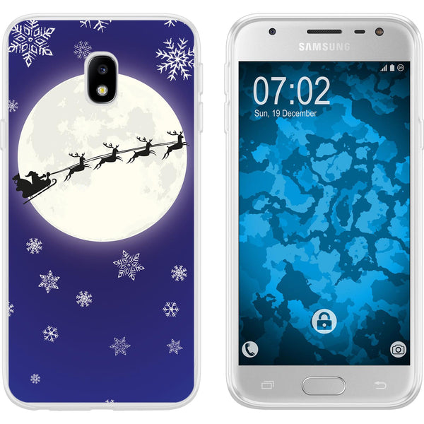 Galaxy J3 2017 Silikon-Hülle X Mas Weihnachten Santa - Snowf