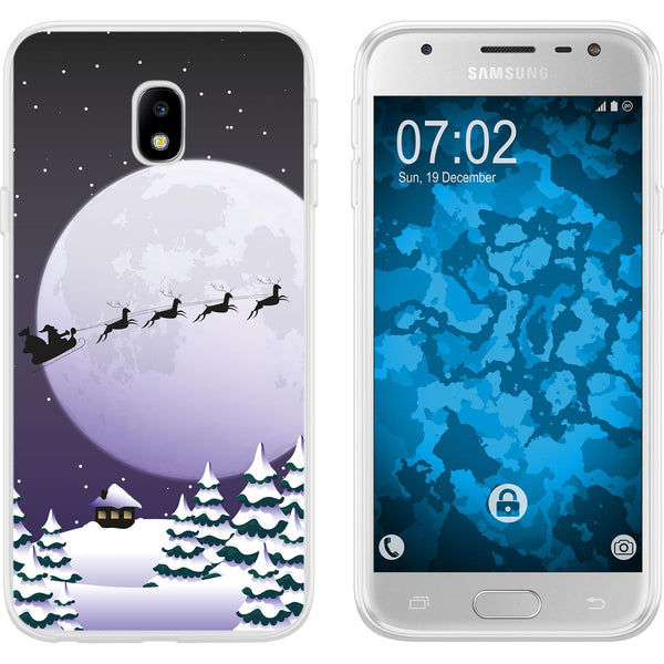Galaxy J3 2017 Silikon-Hülle X Mas Weihnachten Santa - Night