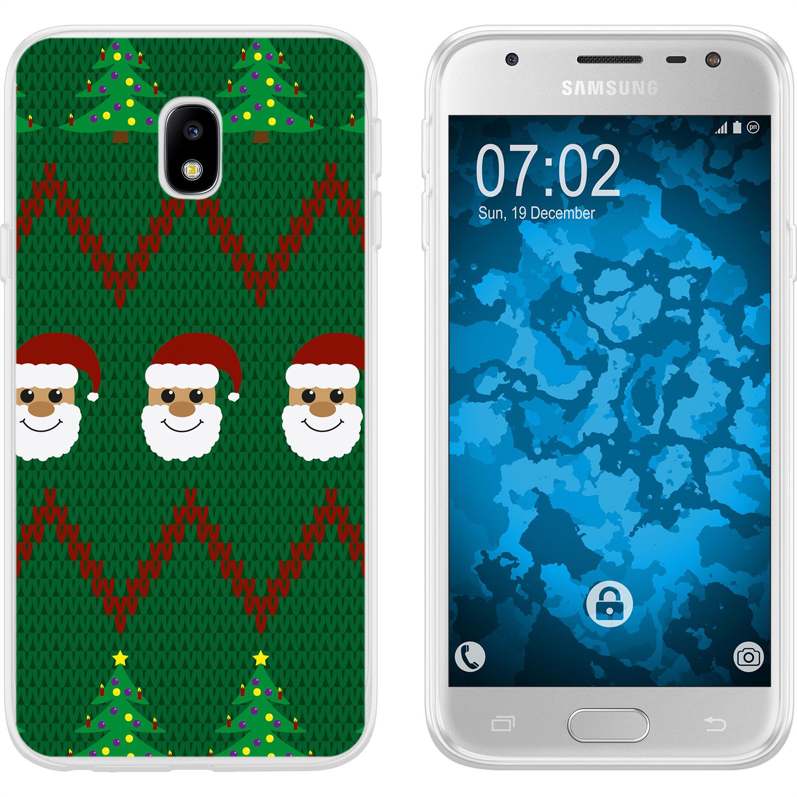 Galaxy J3 2017 Silikon-Hülle X Mas Weihnachten X-Mas Sweater