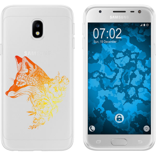 Galaxy J3 2017 Silikon-Hülle Floral Fuchs M1-2 Case