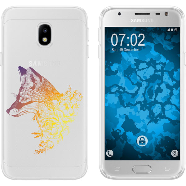 Galaxy J3 2017 Silikon-Hülle Floral Fuchs M1-3 Case
