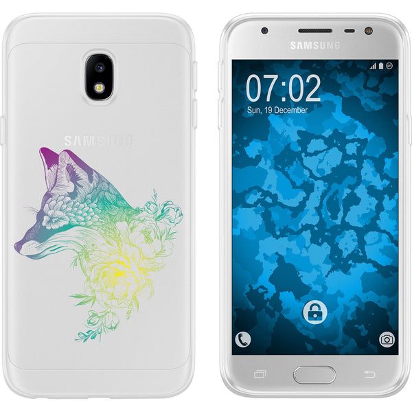 Galaxy J3 2017 Silikon-Hülle Floral Fuchs M1-4 Case