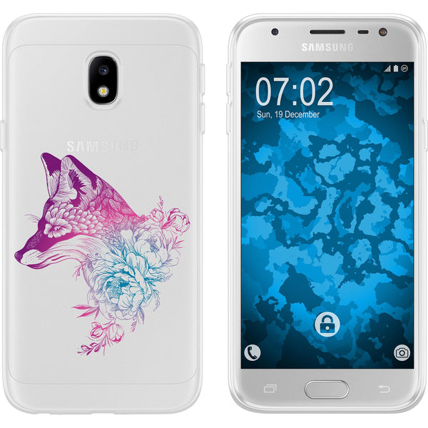 Galaxy J3 2017 Silikon-Hülle Floral Fuchs M1-6 Case