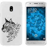 Galaxy J3 2017 Silikon-Hülle Floral Katze M2-1 Case