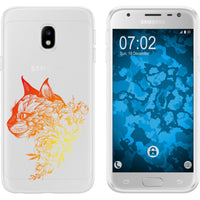 Galaxy J3 2017 Silikon-Hülle Floral Katze M2-2 Case