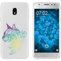 Galaxy J3 2017 Silikon-Hülle Floral Katze M2-4 Case