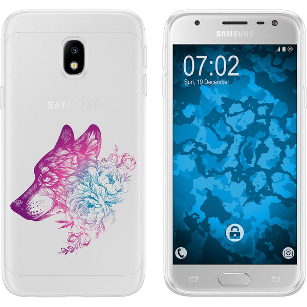 Galaxy J3 2017 Silikon-Hülle Floral Wolf M3-6 Case