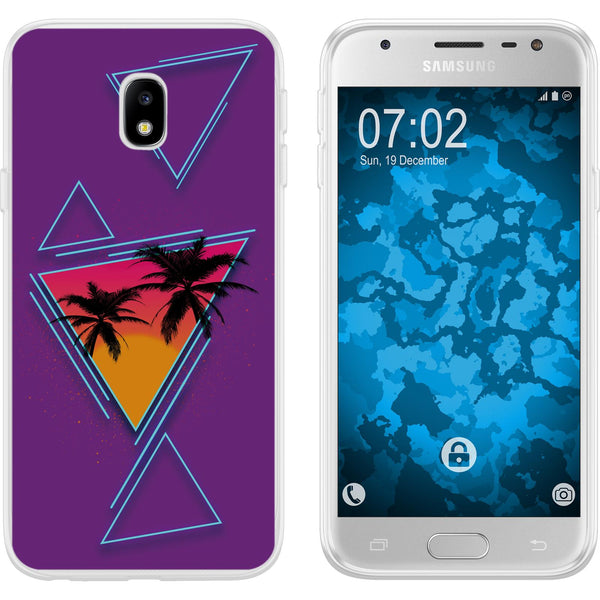 Galaxy J3 2017 Silikon-Hülle Retro Wave Palmen M3 Case