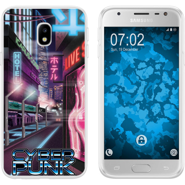 Galaxy J3 2017 Silikon-Hülle Retro Wave Cyberpunk.01 M4 Case