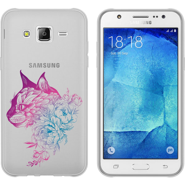 Galaxy J5 (2016) J510 Silikon-Hülle Floral Katze M2-6 Case