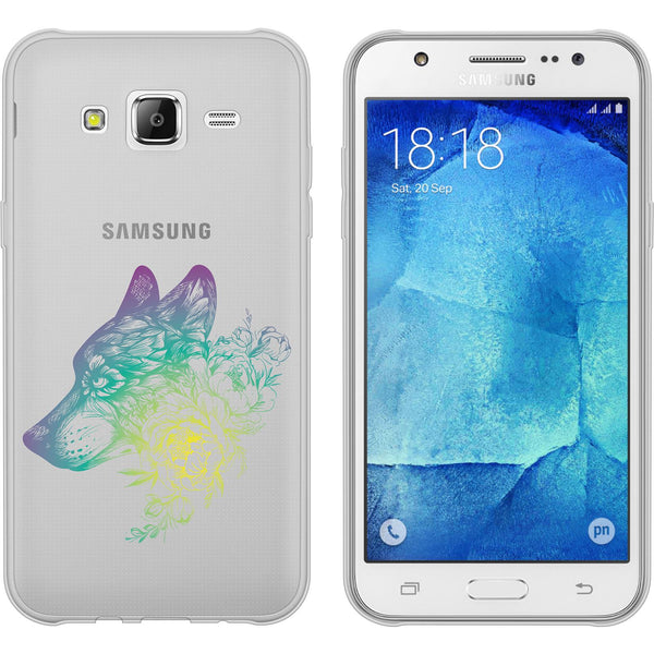 Galaxy J5 (2016) J510 Silikon-Hülle Floral Wolf M3-4 Case