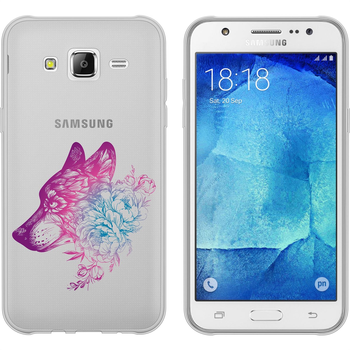 Galaxy J5 (2016) J510 Silikon-Hülle Floral Wolf M3-6 Case