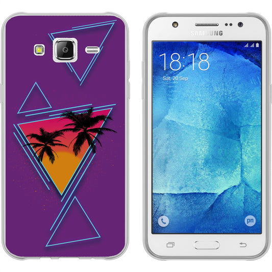 Galaxy J5 (2016) J510 Silikon-Hülle Retro Wave Palmen M3 Cas