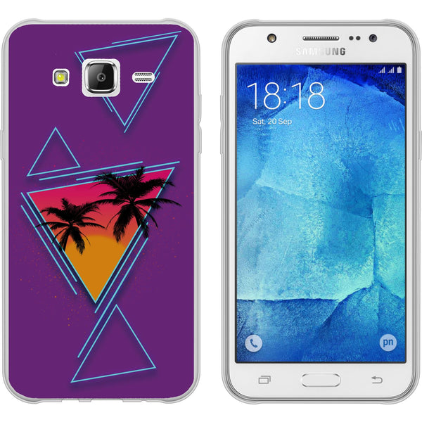 Galaxy J5 (2016) J510 Silikon-Hülle Retro Wave Palmen M3 Cas
