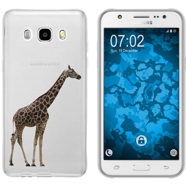 Galaxy J5 (2016) J510 Silikon-Hülle Vektor Tiere Giraffe M8