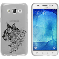 Galaxy J5 (2015 - J500) Silikon-Hülle Floral Katze M2-1 Case