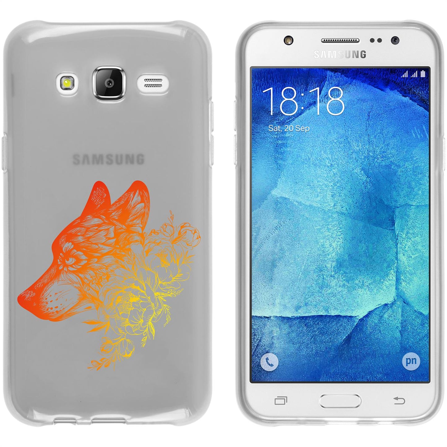 Galaxy J5 (2015 - J500) Silikon-Hülle Floral Wolf M3-2 Case