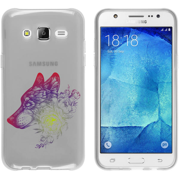 Galaxy J5 (2015 - J500) Silikon-Hülle Floral Wolf M3-5 Case