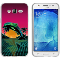 Galaxy J5 (2015 - J500) Silikon-Hülle Retro Wave Delphin M1