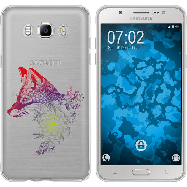 Galaxy J7 (2016) J710 Silikon-Hülle Floral Fuchs M1-5 Case