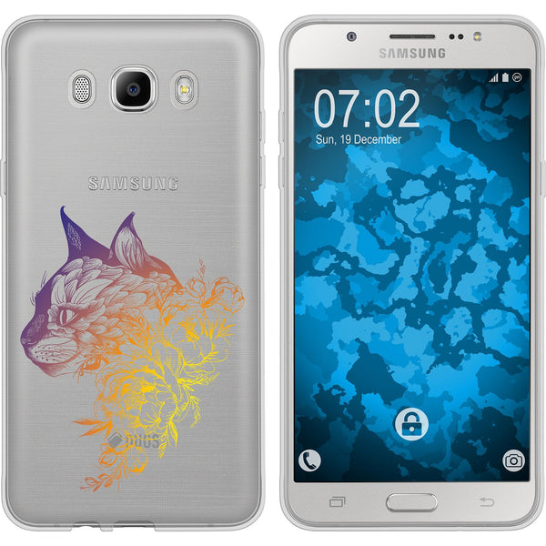 Galaxy J7 (2016) J710 Silikon-Hülle Floral Katze M2-3 Case