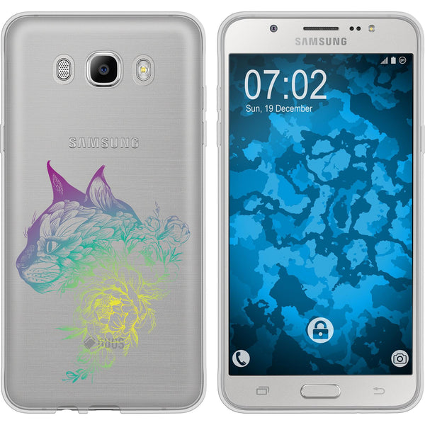 Galaxy J7 (2016) J710 Silikon-Hülle Floral Katze M2-4 Case