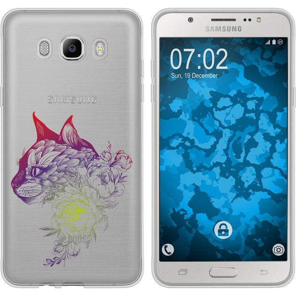 Galaxy J7 (2016) J710 Silikon-Hülle Floral Katze M2-5 Case