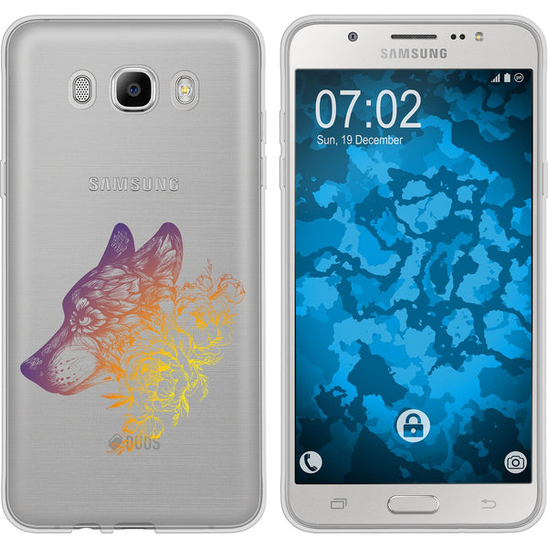 Galaxy J7 (2016) J710 Silikon-Hülle Floral Wolf M3-3 Case