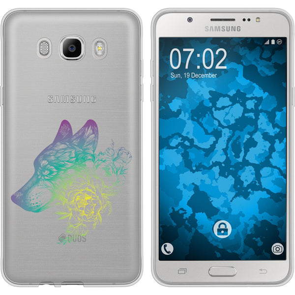Galaxy J7 (2016) J710 Silikon-Hülle Floral Wolf M3-4 Case
