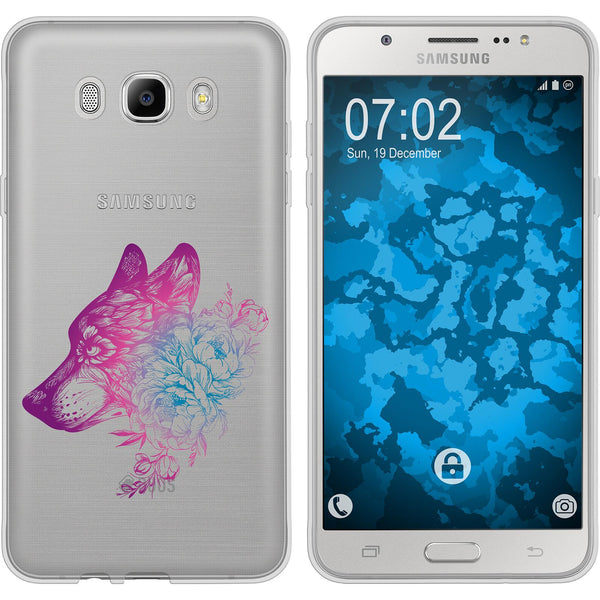 Galaxy J7 (2016) J710 Silikon-Hülle Floral Wolf M3-6 Case
