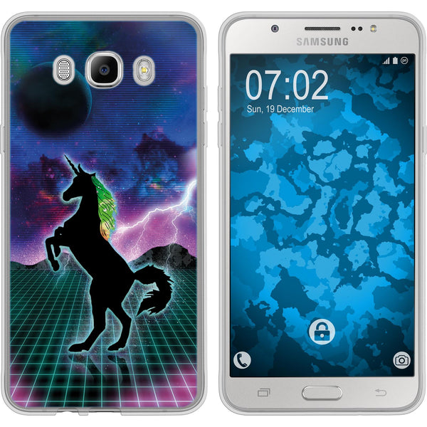 Galaxy J7 (2016) J710 Silikon-Hülle Retro Wave Einhorn M2 Ca