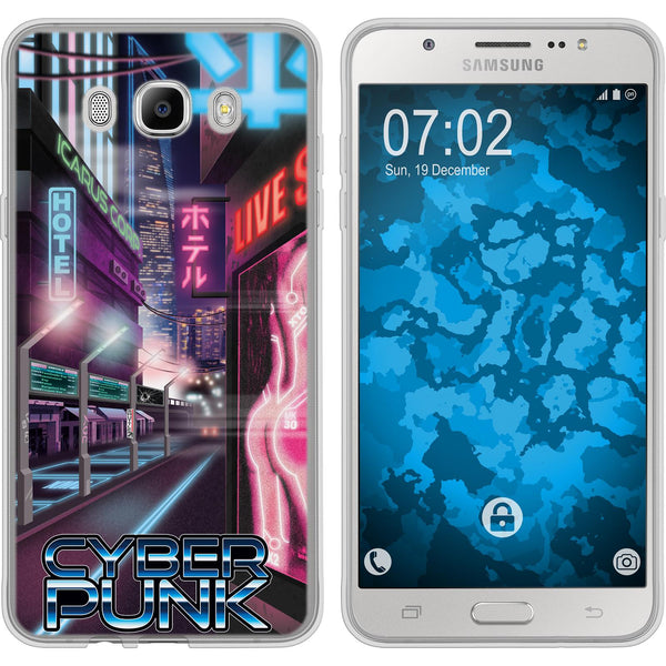 Galaxy J7 (2016) J710 Silikon-Hülle Retro Wave Cyberpunk.01