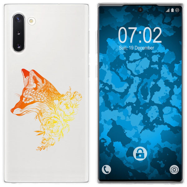 Galaxy Note 10 Silikon-Hülle Floral Fuchs M1-2 Case