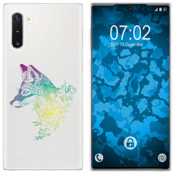 Galaxy Note 10 Silikon-Hülle Floral Fuchs M1-4 Case