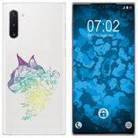 Galaxy Note 10 Silikon-Hülle Floral Katze M2-4 Case