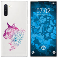 Galaxy Note 10 Silikon-Hülle Floral Katze M2-6 Case