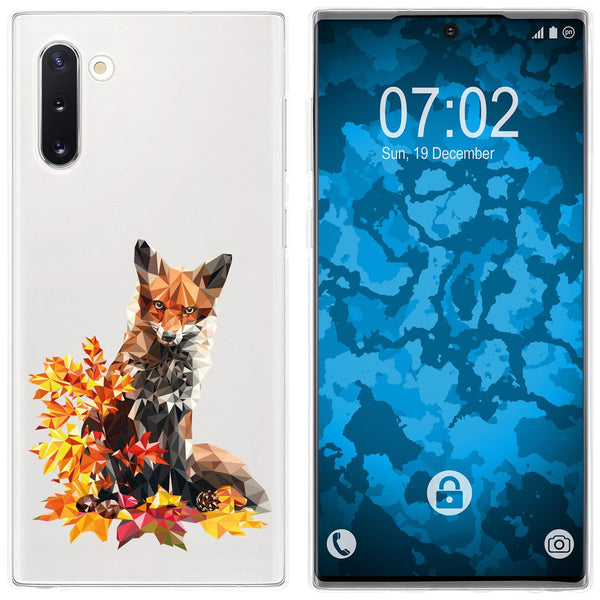 Galaxy Note 10 Silikon-Hülle Vektor Tiere Fuchs M10 Case