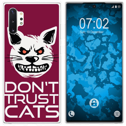 Galaxy Note 10+ Silikon-Hülle Crazy Animals Katze M1 Case