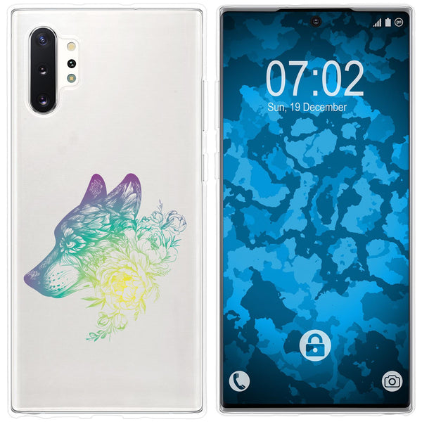 Galaxy Note 10+ Silikon-Hülle Floral Wolf M3-4 Case