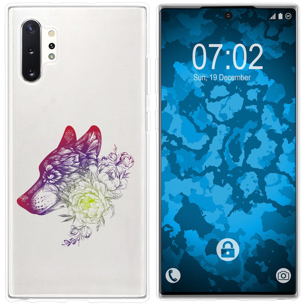 Galaxy Note 10+ Silikon-Hülle Floral Wolf M3-5 Case