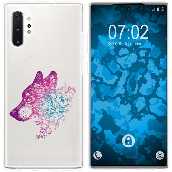 Galaxy Note 10+ Silikon-Hülle Floral Wolf M3-6 Case