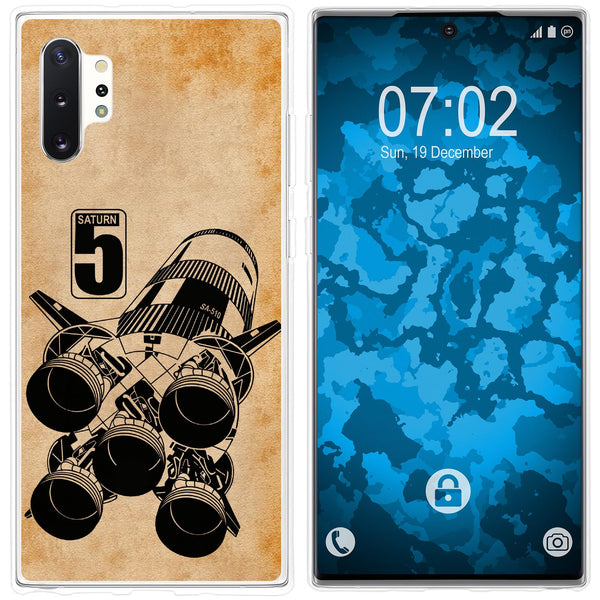 Galaxy Note 10+ Silikon-Hülle Space Moon Rocket M3 Case